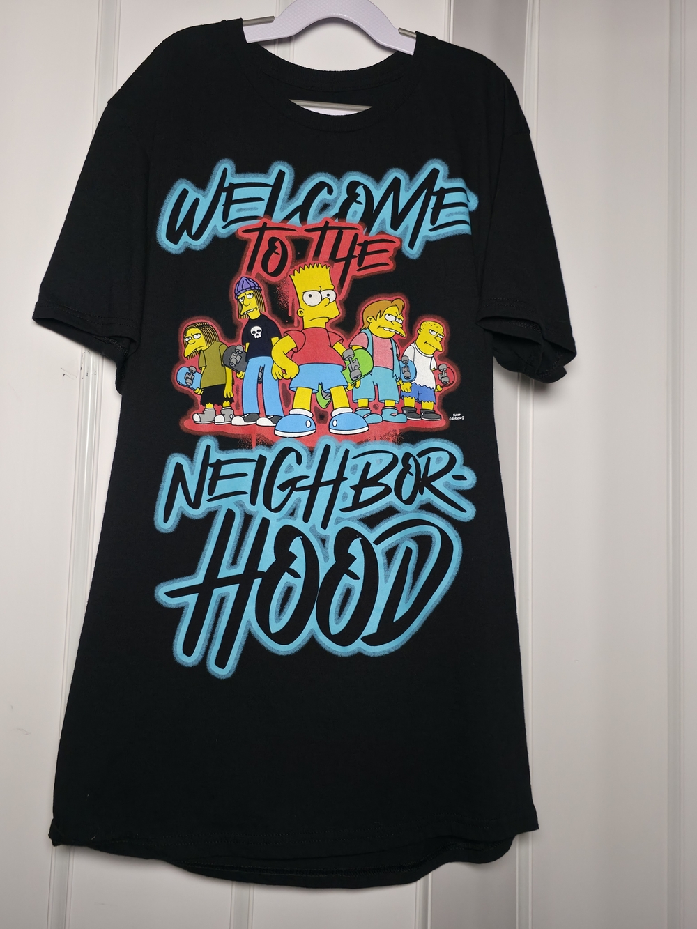 The Simpsons Black Short-Sleeve Graphic Tee with Turquoise & Red